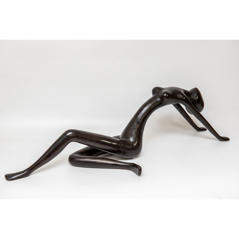 Hand Made Oxidized Bronze Laying Woman