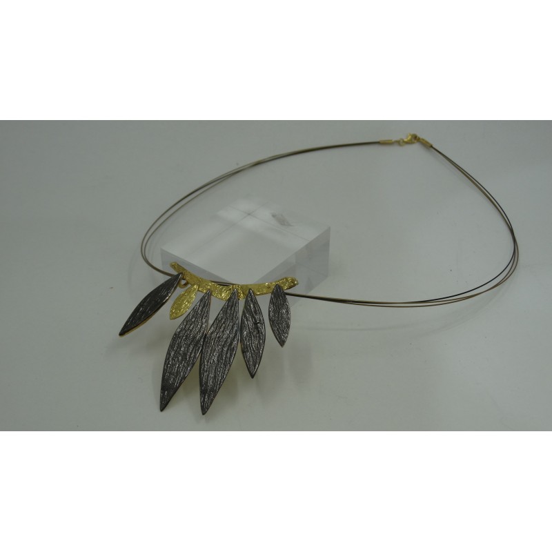 Sterling Silver 925 Rhodium & 24k Gold Plating Olive leaves
