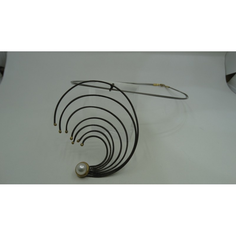 Sterling Silver 925 Rhodium & 24k Gold Plating Spiral
