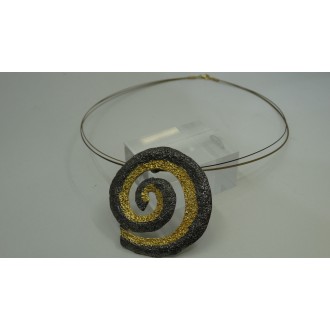 Sterling Silver 925 Rhodium & 24k Gold Plating Spiral