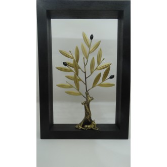 Hand Made Oxidized Bronze Olive Tree With A Dog
