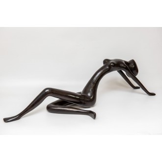 Hand Made Oxidized Bronze Laying Woman