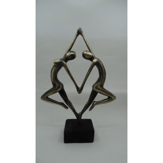 Hand Made Oxidized Bronze Dancing Duo
