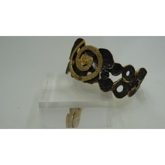 Sterling Silver 925 Rhodium & 24k Gold Plating Spiral