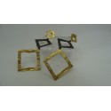 Sterling Silver 925 Rhodium & 24k Gold Plating Rhombus
