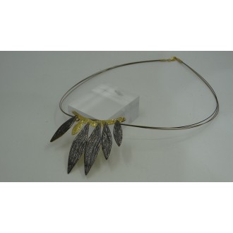 Sterling Silver 925 Rhodium & 24k Gold Plating Olive leaves