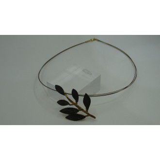 Sterling Silver 925 Rhodium & 24k Gold Plating Olive leaves