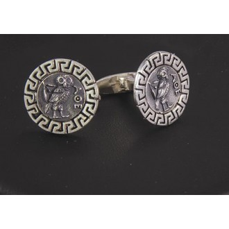 Sterling Silver 925 Greek Key, Owl Coin