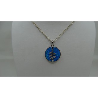 Sterling Silver 925 Circle Whith Olive Leaves