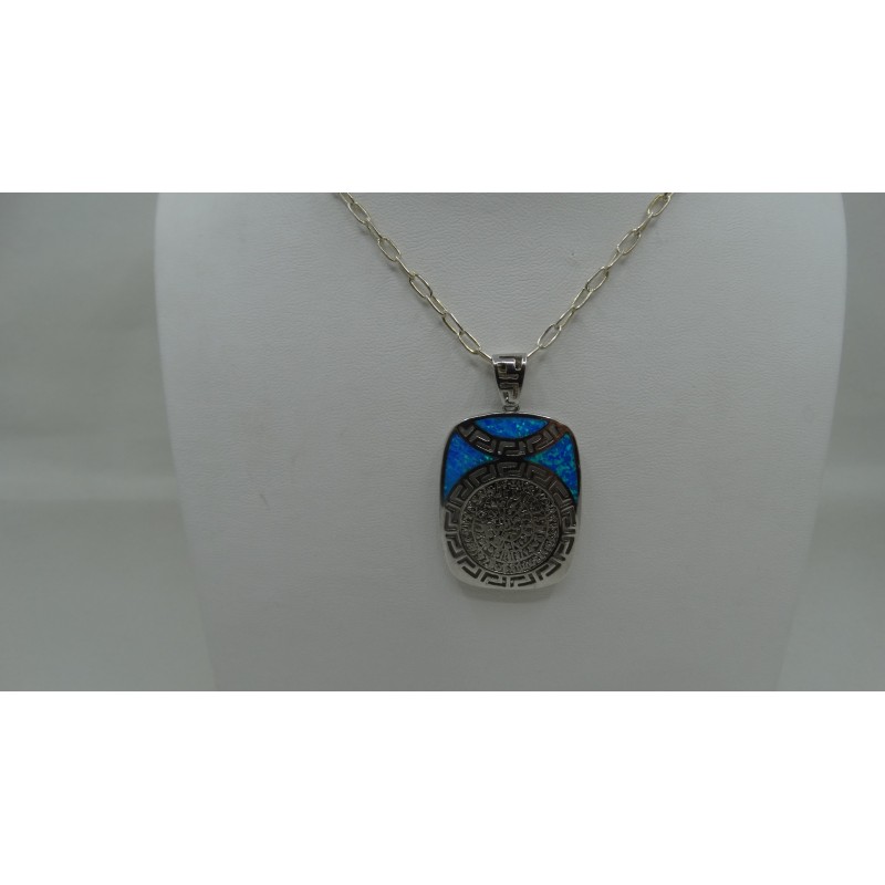 Sterling Silver 925 Greek Key & Disc Of Phaistos