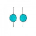 SILVER(925) Turquoise Enamel Earrings with Circle