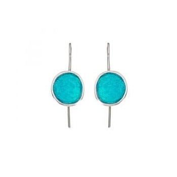 SILVER(925) Turquoise Enamel Earrings with Circle