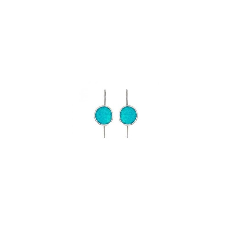 SILVER(925) Turquoise Enamel Earrings with Circle