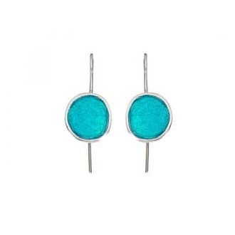 SILVER(925) Turquoise Enamel Earrings with Circle