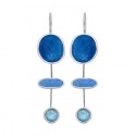 SILVER(925) Ciel, Blue Enamel Earrings Inspired by Cycladic Idols