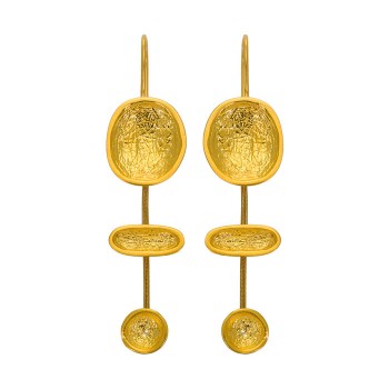 SILVER(925) Gold-plated Earrings Inspired by Cycladic Idols