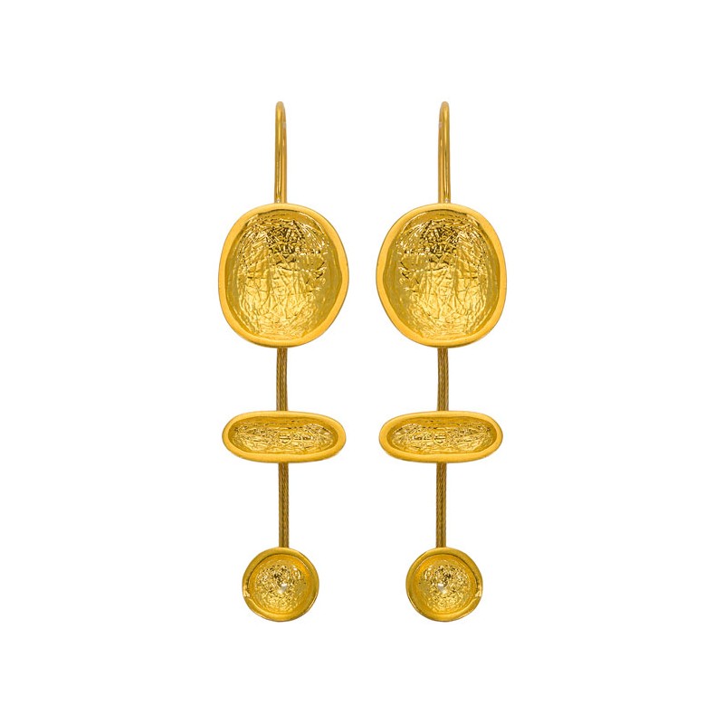SILVER(925) Gold-plated Earrings Inspired by Cycladic Idols