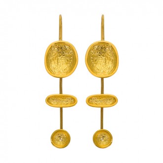 SILVER(925) Gold-plated Earrings Inspired by Cycladic Idols